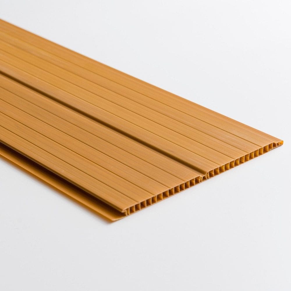 Forro de PVC Duplo Frisado 8mm x 20cm x 3m Belplast - Caixa com 7,2m² - caixa com 7,2m2 - Cerejeira