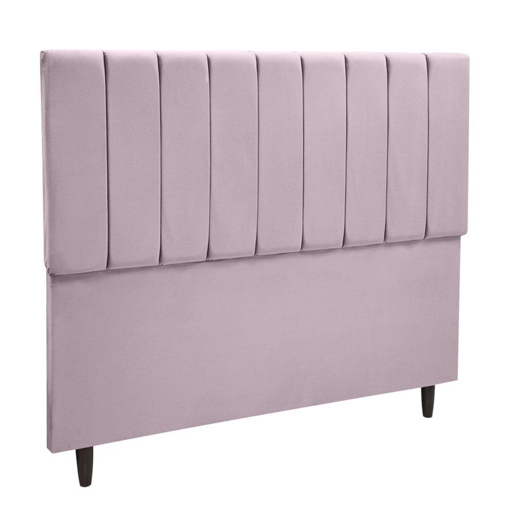 Cabeceira Cama Casal Veludo Premium Bege