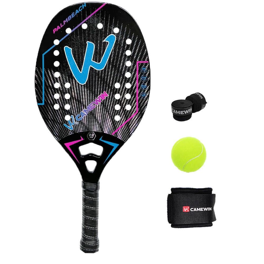 Raquete de tênis de padel CAMEWIN em fibra de carbono 18k 360g + 10g