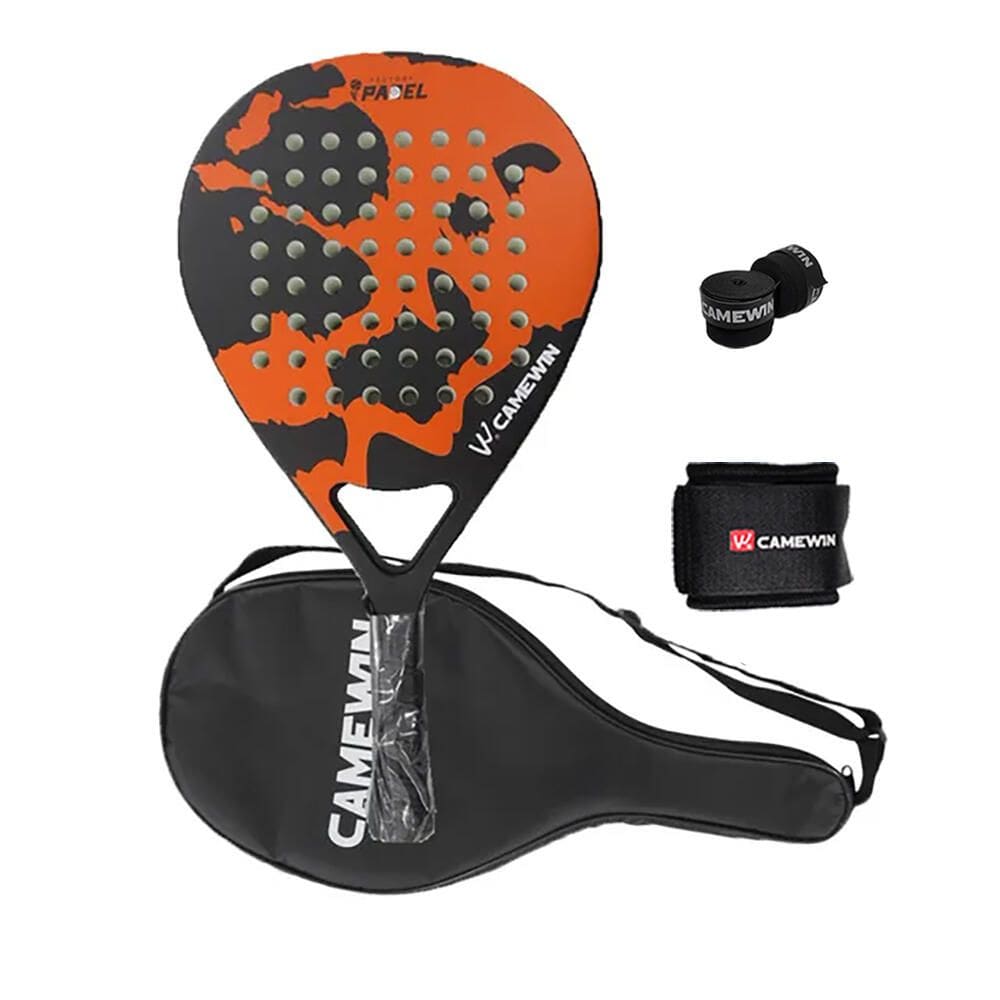 Raquete de tênis de padel CAMEWIN em fibra de carbono 18k 360g + 10g