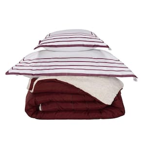 Kit Edredom Solteiro Coberdrom Soft Hipercal/sherpa 3 Peças - Vermelho