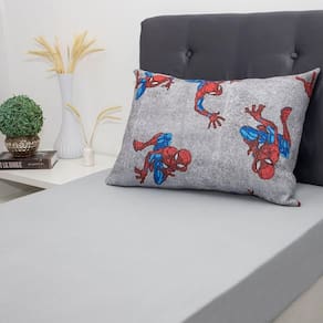 Jogo De Cama Solteiro 2 Pçs Homem-aranha 70% Algodão 30% Poliéster Spider Wall Cinza