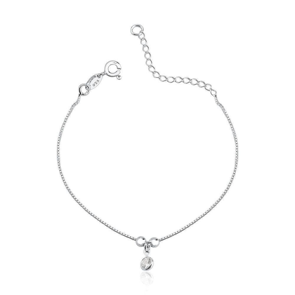 Pulseira Bolas 3mm Ponto De Luz Prata 925