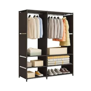 Guarda Roupa Preto Organizador Aberto 2 Colunas Prateleiras