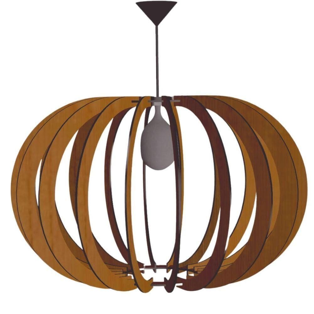 Luminária Teto Tipo Pendente Olimpía Mdf Completa - Marrom