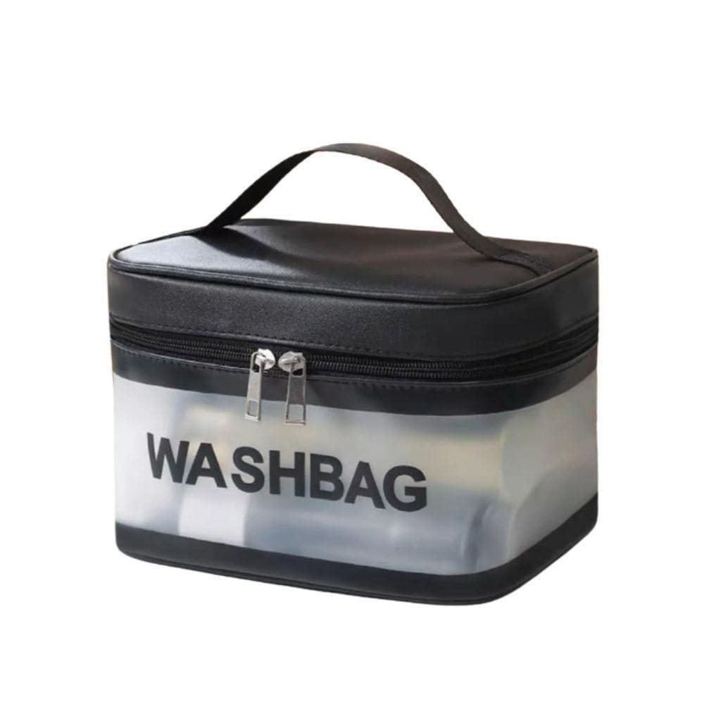 Necessaire Bolsa Portátil Transparente Impermeável Para Viagem Cosméticos Multifuncional preto unissex