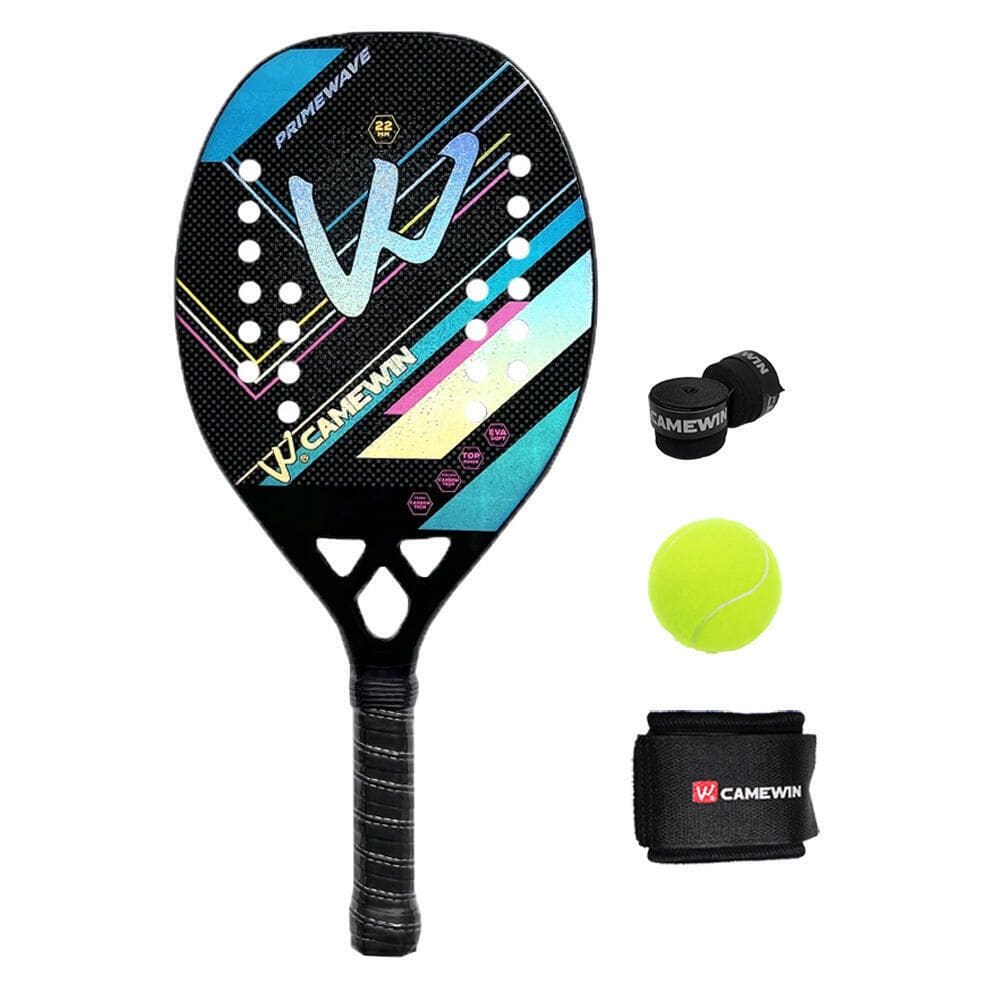 Raquete de tênis de padel CAMEWIN em fibra de carbono 18k 360g + 10g