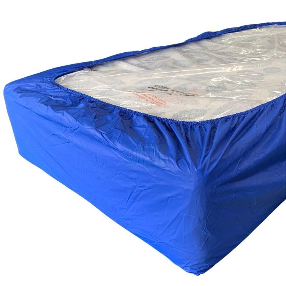 Capa Protetora Colchão Lençol Elástico Impermeável Hospitalar 88x188x20cm - Azul