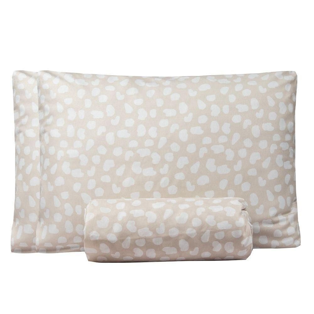 Jogo De Lençol Queen Bouti Basic Estampado 180 Fios 3 Peças - Poa Creme