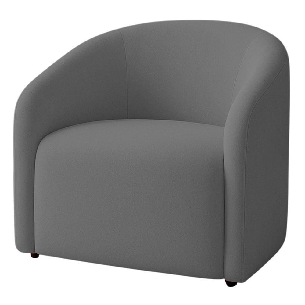 Poltrona Orgânica Decorativa Lara Veludo 7 Decor Cinza Escuro