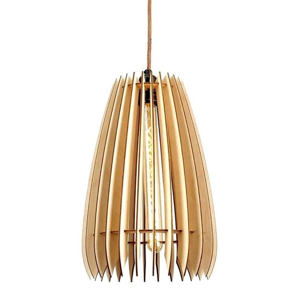 Luminária Teto Tipo Pendente Cometa Mdf - Completa Mdf Cru