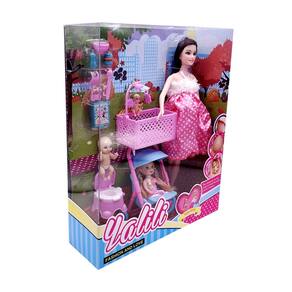 Carrinho de bebê grávida, berço e talheres, acessórios 11.