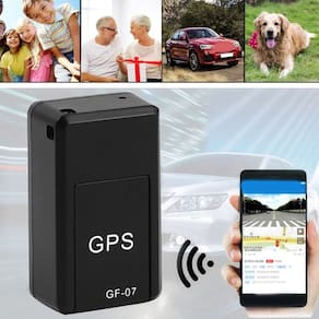 Rastreador GPS Pequeno com Suporte Magnético e Gravador de Voz - Preto