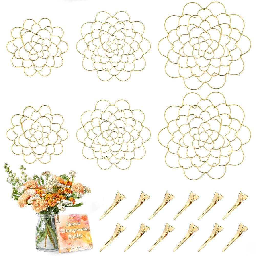 Suporte para arranjos de flores em aço inoxidável Yncotte Gold (6 unidades)