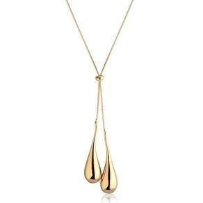 Colar Gravatinha Gota Polida Basico Banhado A Ouro 18k