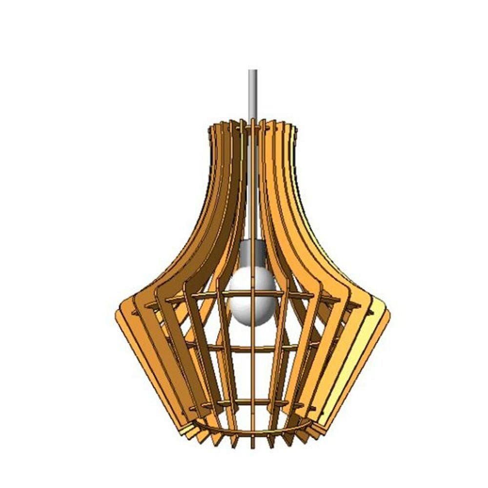 Luminária Teto Tipo Pendente Barolo Mdf - Completa Mdf Cru