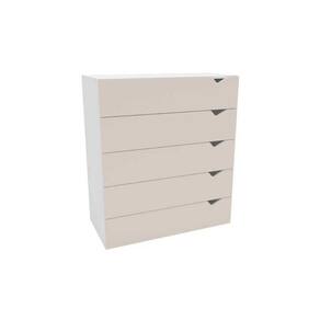 Cômoda Casal Porto c/ 5 Gavetas Branco/Creme - Politorno