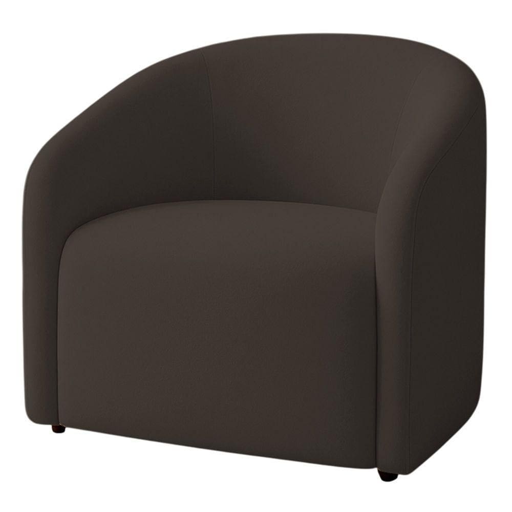 Poltrona Orgânica Decorativa Lara Veludo 7 Decor Marrom
