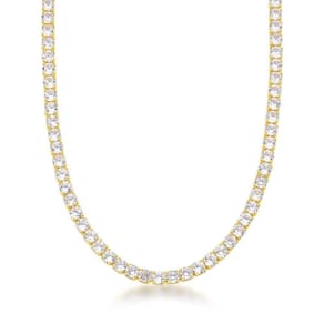 Colar Choker Riviera 4mm Banhada A Ouro 18k