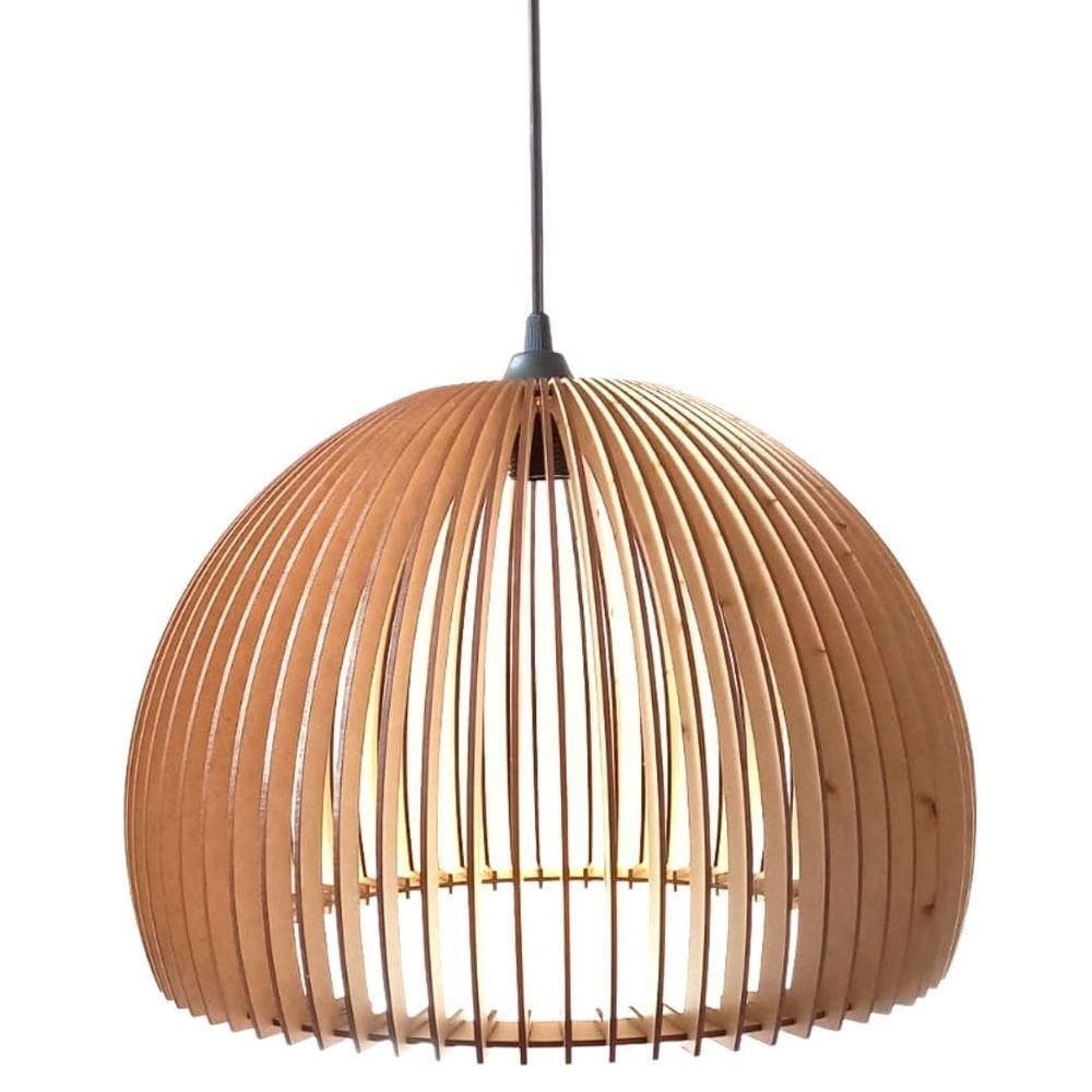 Luminária Teto Tipo Pendente Casablanca Mdf - Completa Mdf Cru