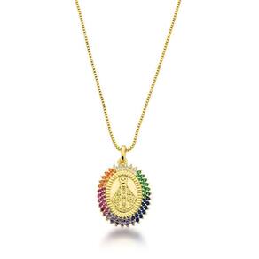 Colar Nossa Senhora Aparecida Banhado A Ouro 18k