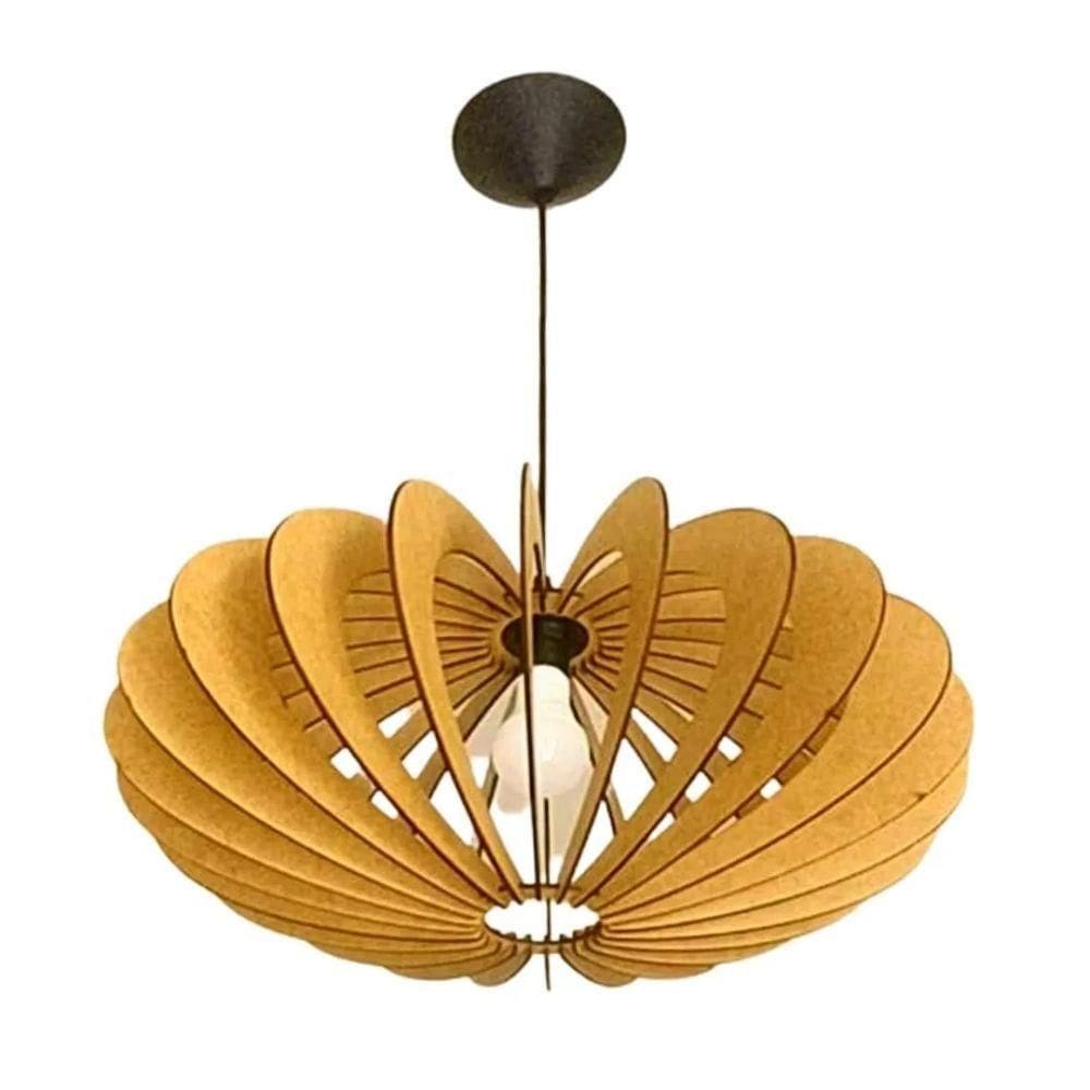 Luminária Teto Tipo Pendente Saturno Mdf Completa - MDF Cru