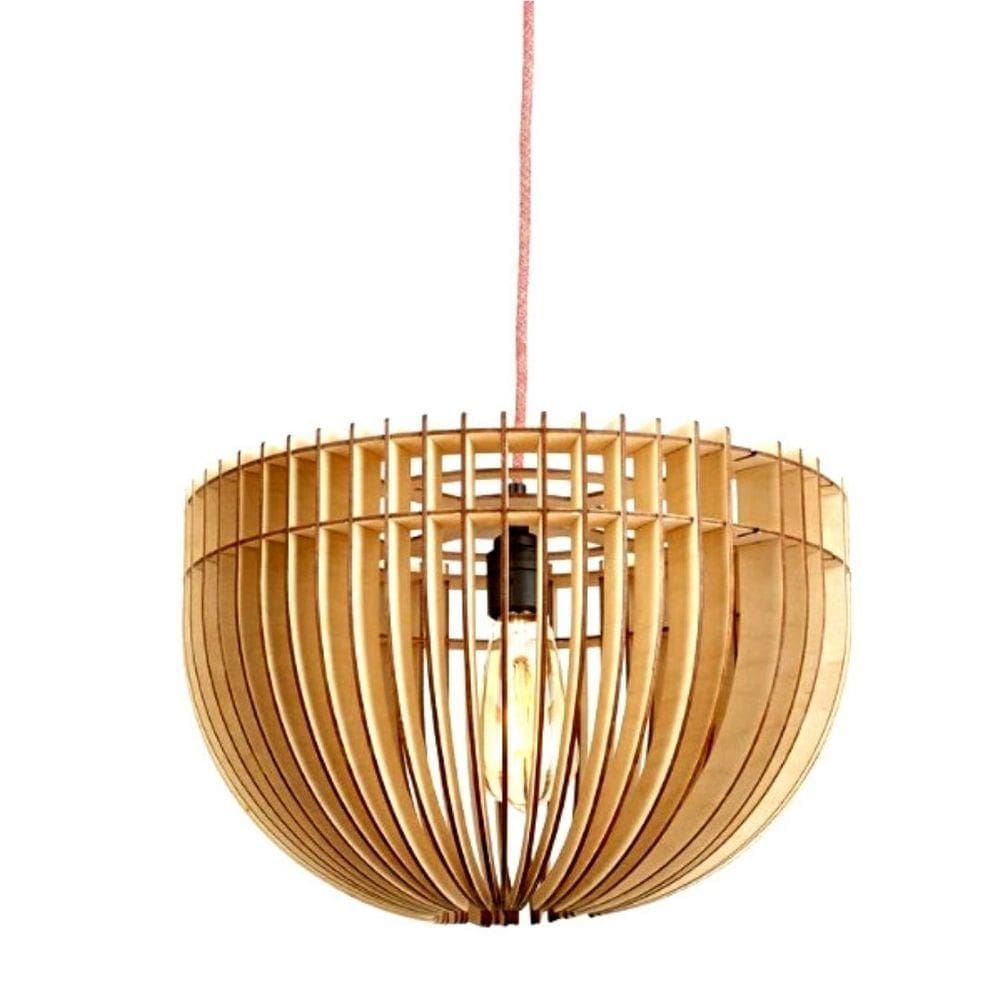 Luminária Teto Tipo Pendente Plutão Mdf - Completa Mdf Cru