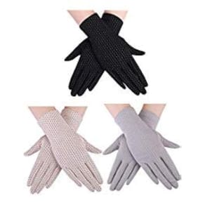 Luvas de proteção UV Boao para mulheres (preto, bege, cinza)