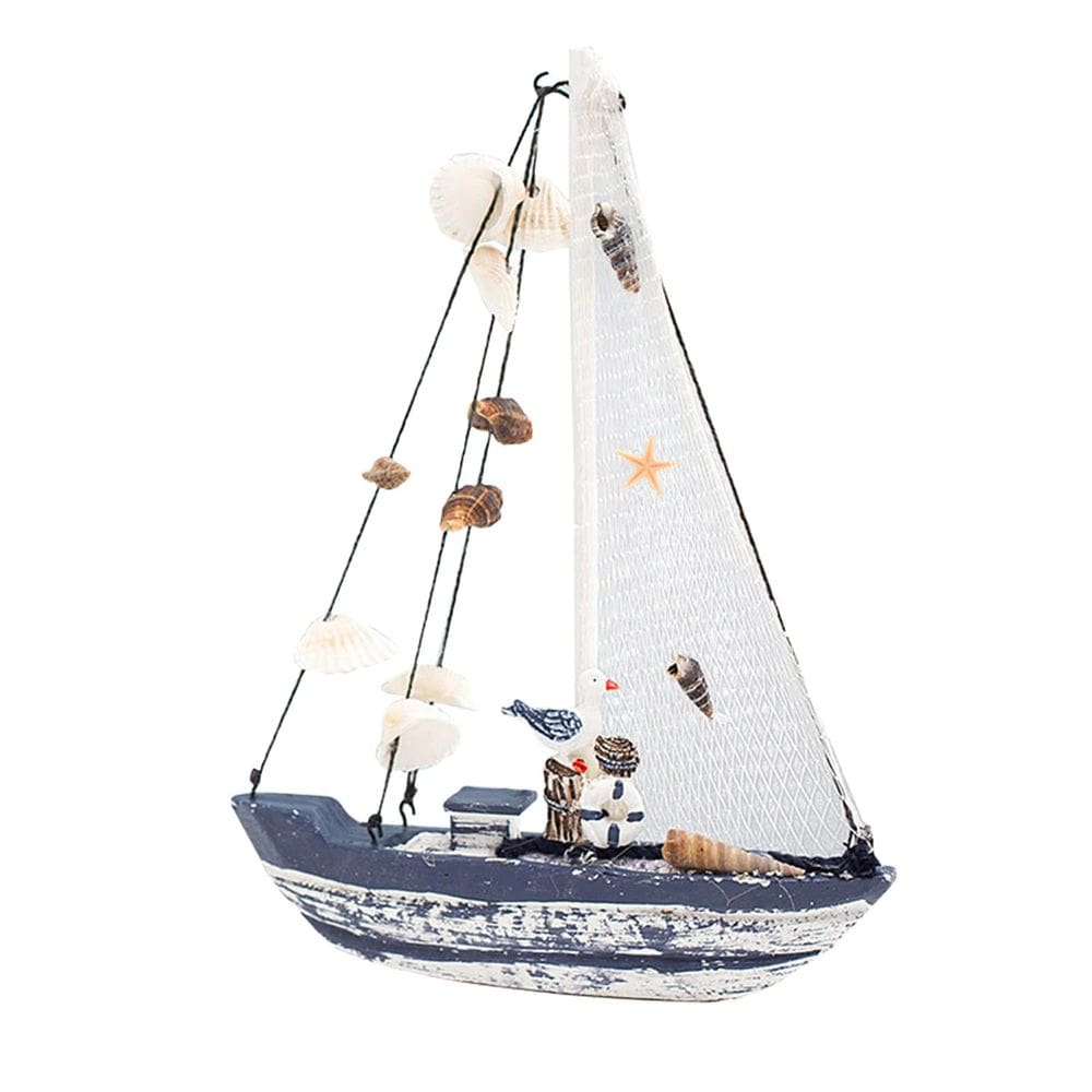 Ornamento náutico de madeira para veleiro, decoração de praia, retrô