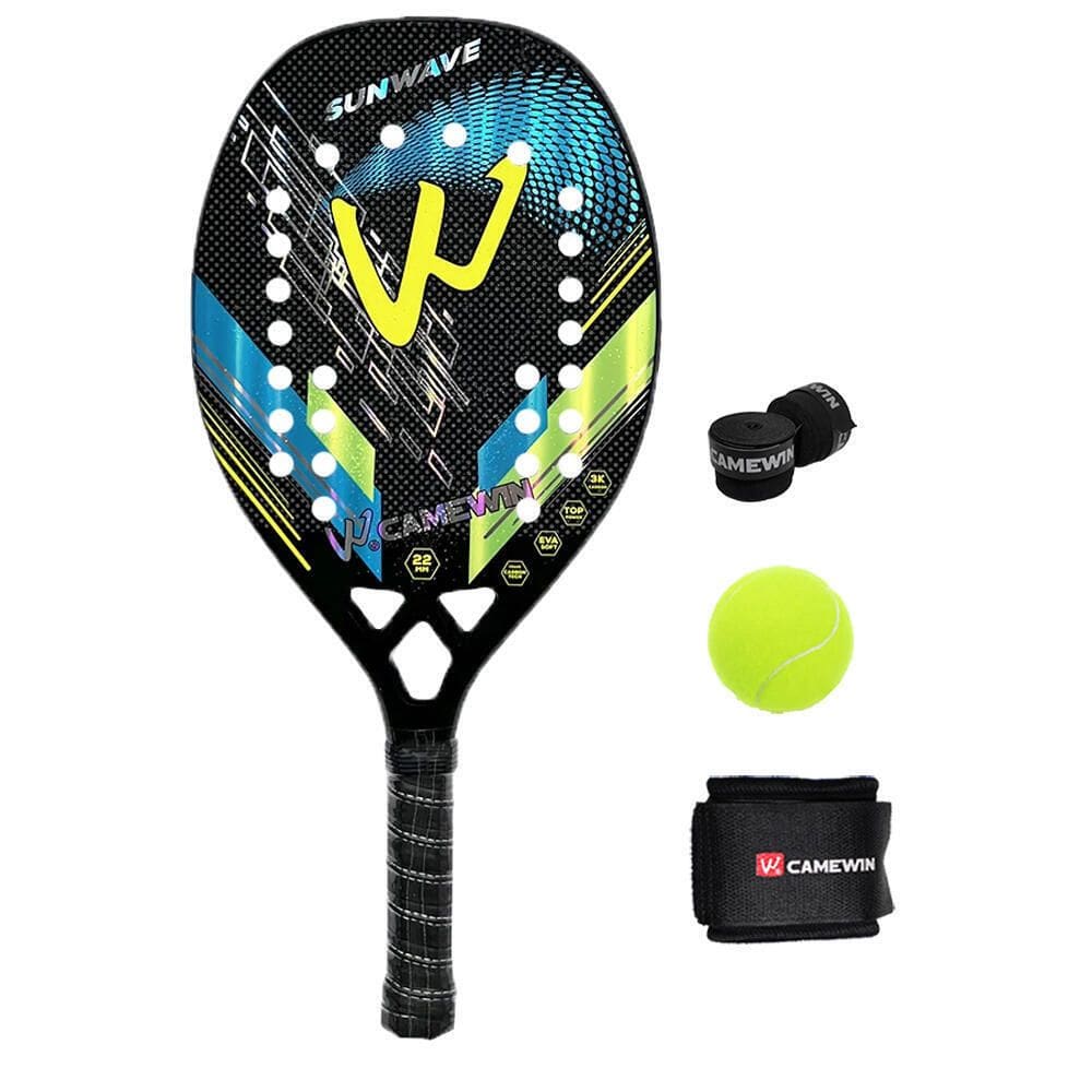 Raquete de tênis de padel CAMEWIN em fibra de carbono 18k 360g + 10g