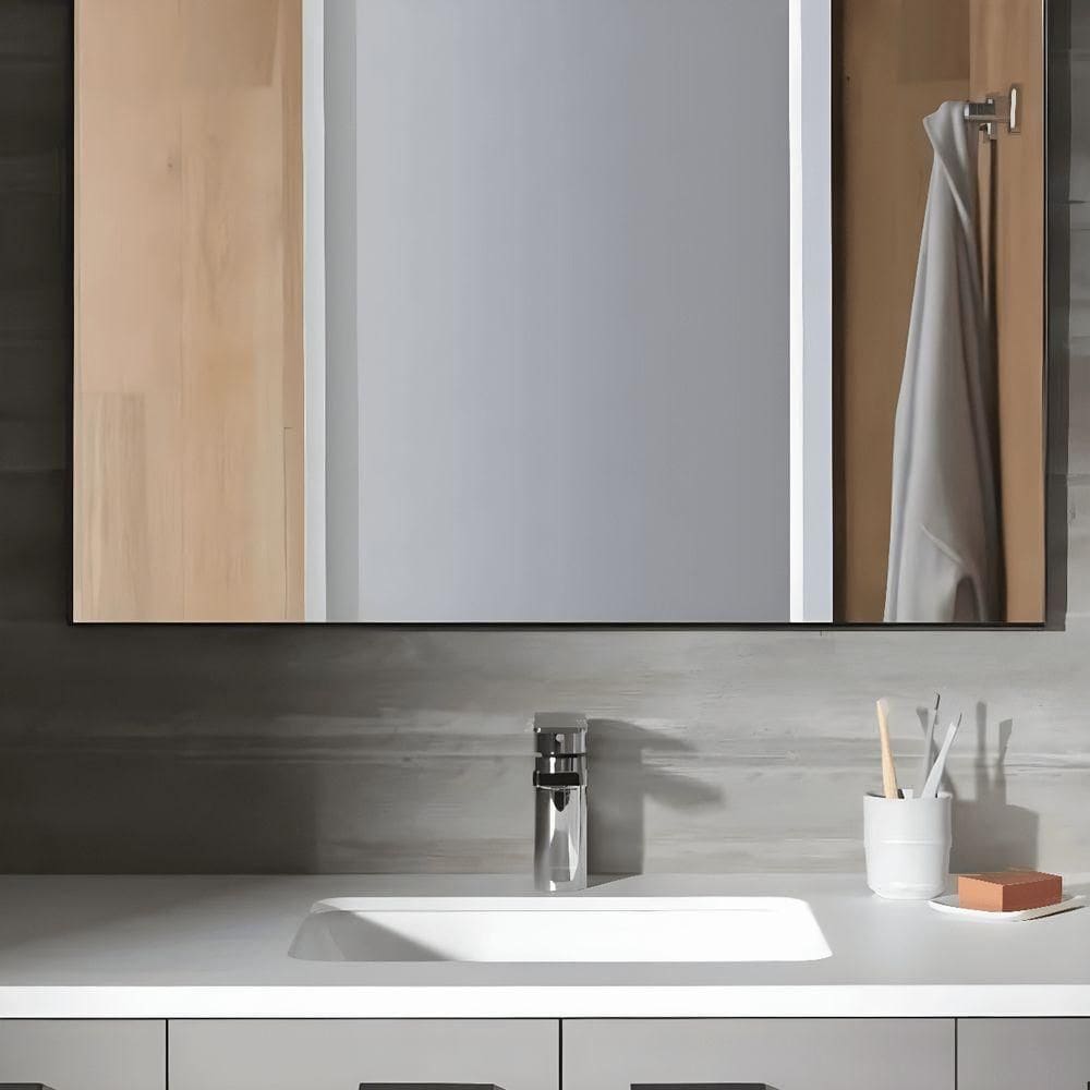 Cuba Para Banheiro Caxton Kohler Embutir Quadrada 44x33cm Branca Com Misturador Parallel Bica Baixa Cromado