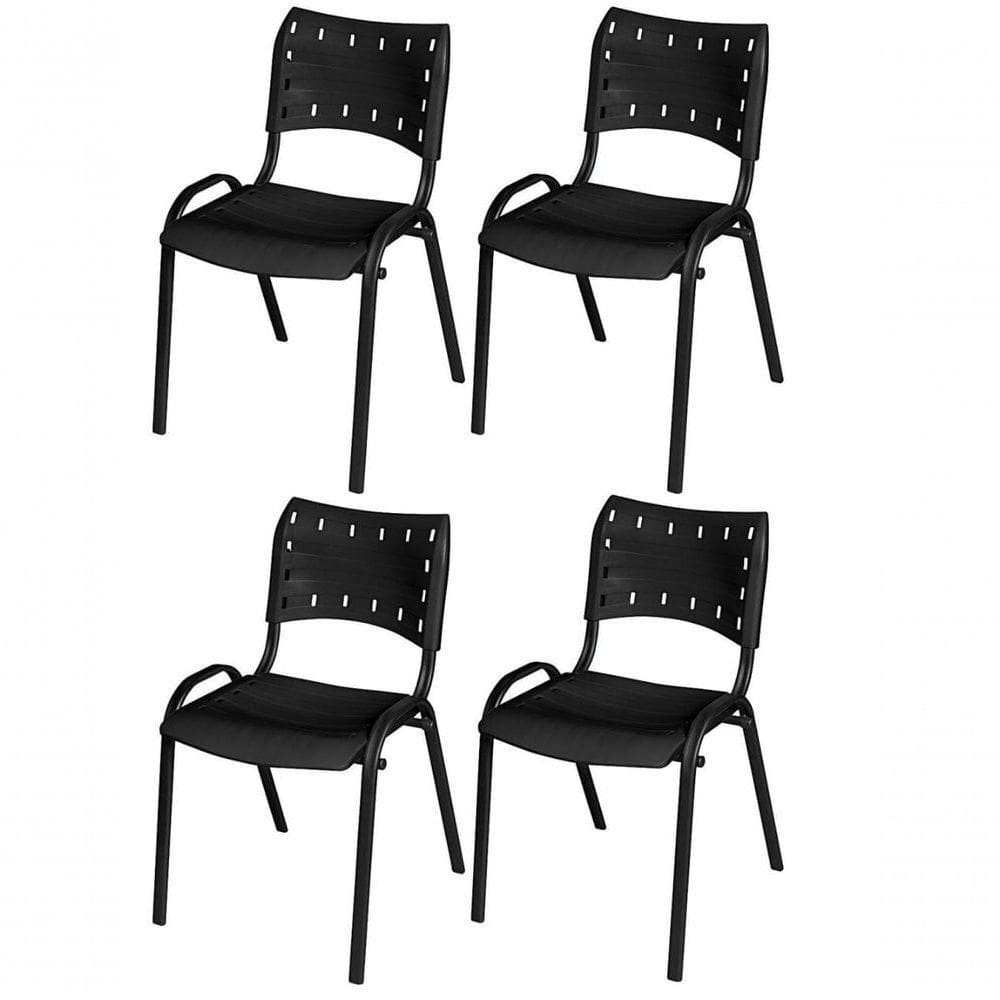 Cadeira Iso Base Preto , , Escritório - Preto - Kit 4 Peças