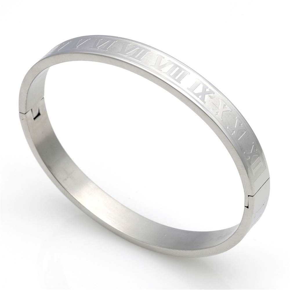 Pulseira AIKESIWAI Roman Numeral Series brilhante para homens e mulheres