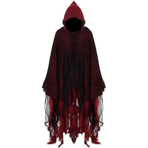 Capa medieval de Halloween Geyoga para homens, linho vermelho, médio