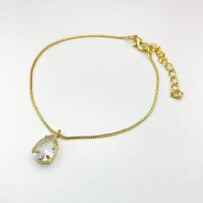Pulseira Veneziana Com Gota Banhada A Ouro 18k
