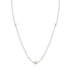Colar Choker Perolas Sintéticas 4mm 5mm Prata 925