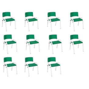 Kit 11 Cadeiras Infantil Iso, , Base Branco Verde Escuro