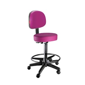 Cadeira mocho caixa alta com rodinhas corano Rosa Pink
