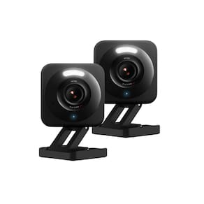 Câmera de segurança Wyze Cam v4 2.5K HD, pacote com 2 unidades (preta)