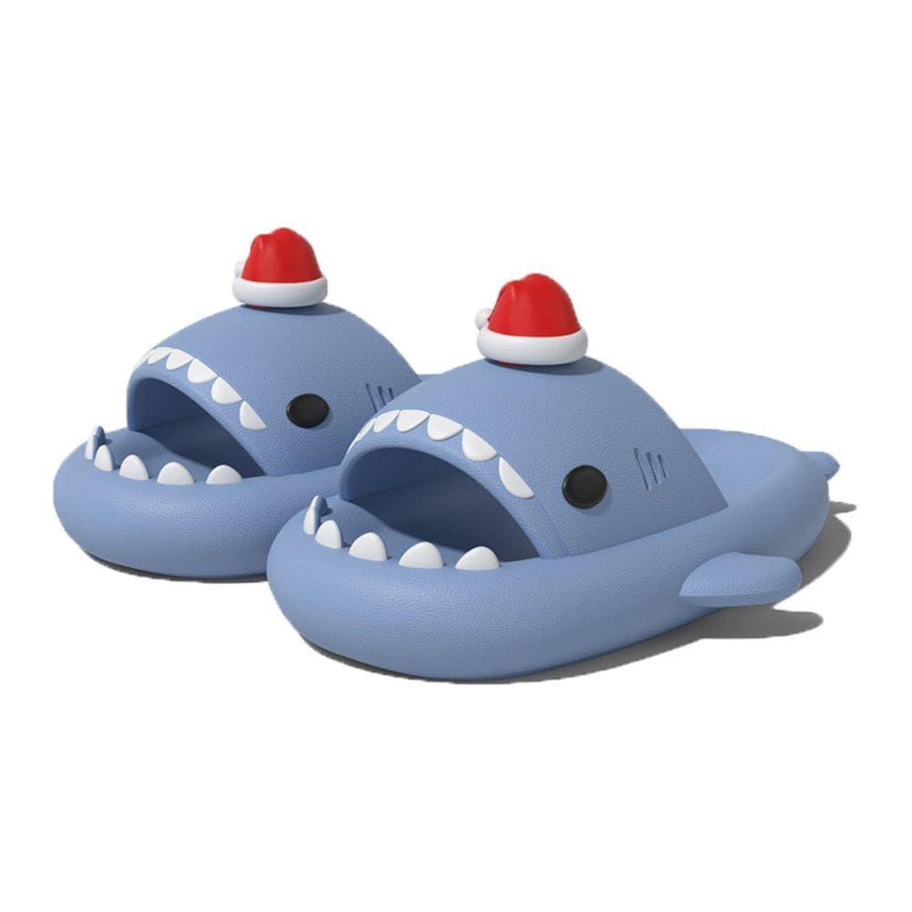 Chinelos Zureto Halloween Christmas Shark Sandálias azuis tamanho 10
