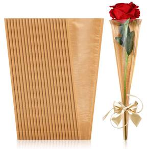 Papel de embrulho de buquê de flores, 100 peças de papel kraft 15,8 x 4,7 polegadas
