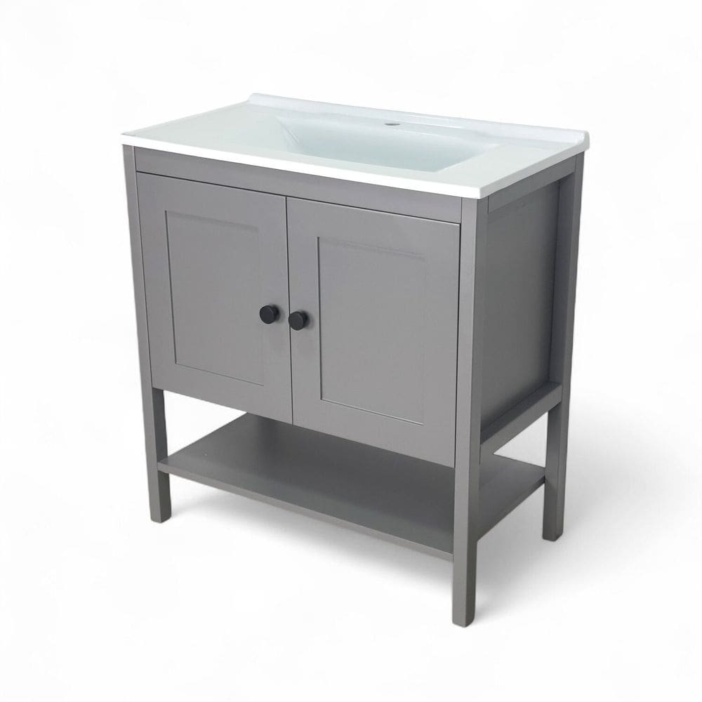 Gabinete para Banheiro 2 Portas Hudson Cinza Eiffel