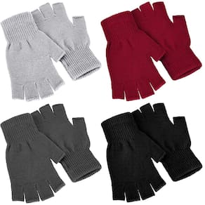 Luvas sem dedos de inverno SATINIOR para homens e mulheres (4 pares)
