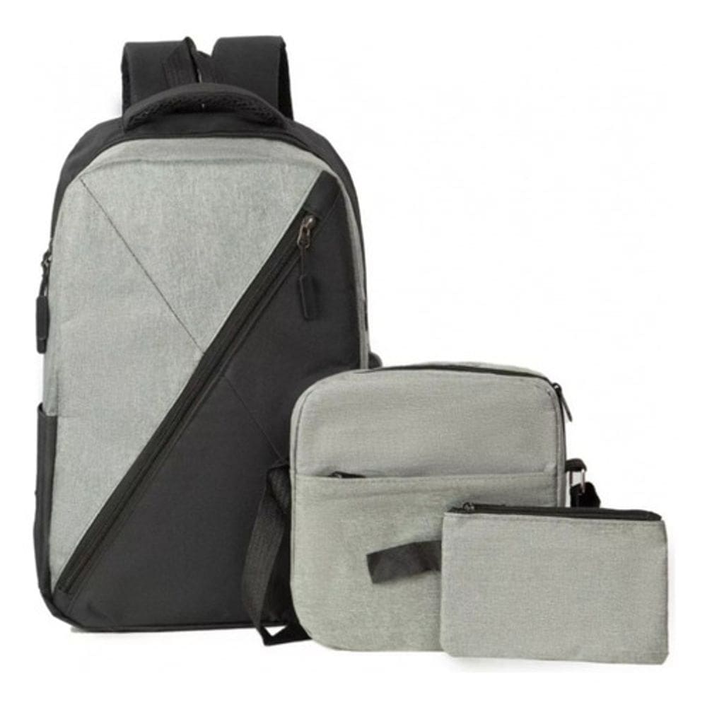 Mochila Antirroubo Usb Carregamento Portátil Escola Lazer 3 P