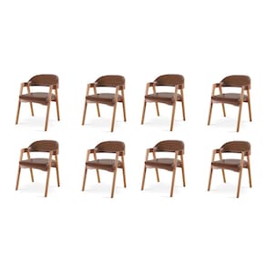 Kit 8 Cadeiras para Mesa de Jantar Gaia Marrom