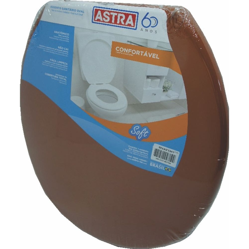 Assento Sanitário Oval Plástico Cm1 Astra Caramelo 1