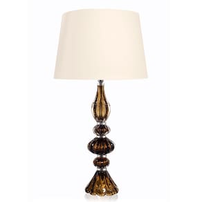 Abajur Cristal Murano Marrom 110V - São Marcos 18x18x62 cm