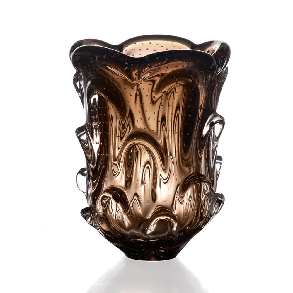 Vaso Em Cristal Murano Marron  São Marcos