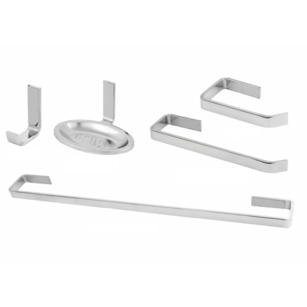 Kit Acessório Banheiro st Paris Alumínio 5 Peças