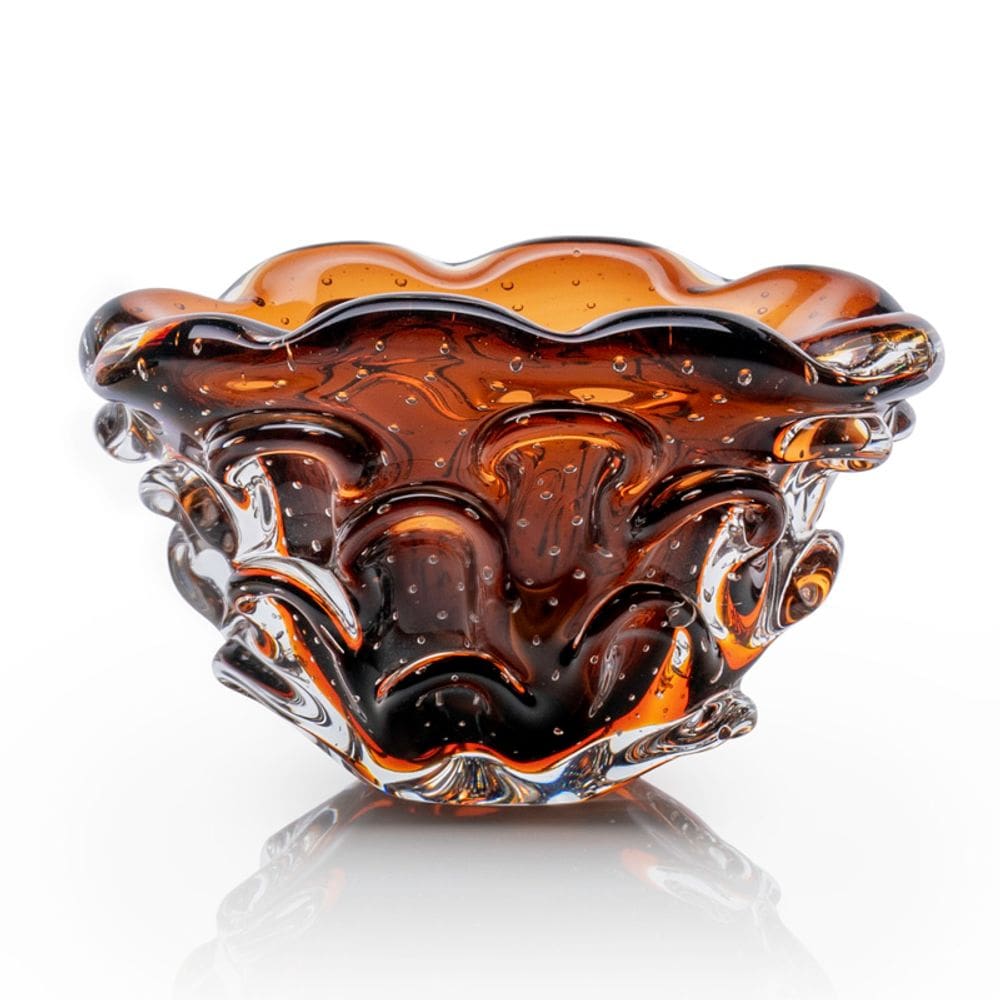 Vaso Em Cristal Murano Marron  São Marcos